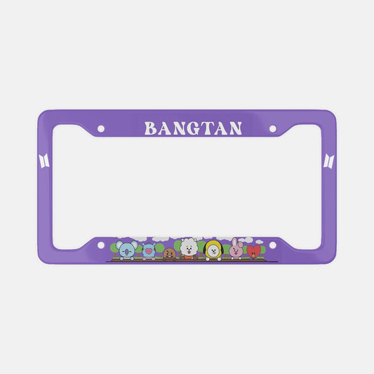 Cute BTS BT21 License Plate Frame - Bangtan - NEW License Plate Frame UV Print - Koya mang rj shooky chimmy cooky & tata - Beyond The Shoppe