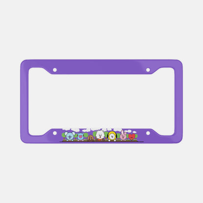 Cute BTS BT21 License Plate Frame - NEW License Plate Frame UV Print - Koya mang rj shooky chimmy cooky & tata - Beyond The Shoppe