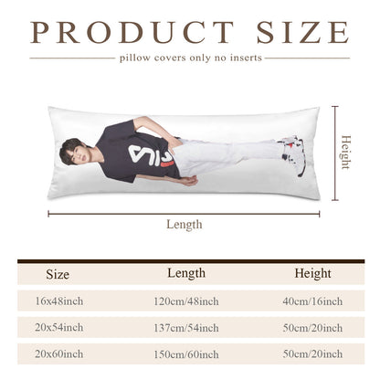 BTS Jin Body Pillow Case - 3 Sizes - BTS Jin full size pillow case - BTS World Wide Handsome double sided pillowcase