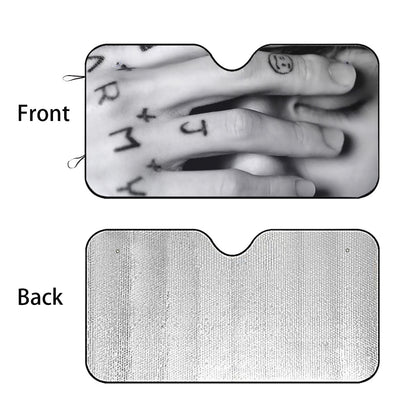 BTS JK Tattood hand / face Car shade - 2 options! Jungkook Windshield cover 3 sizes! BT21 Car Sun Shade  - Gift Bangtan Fan, Army, Sunshade