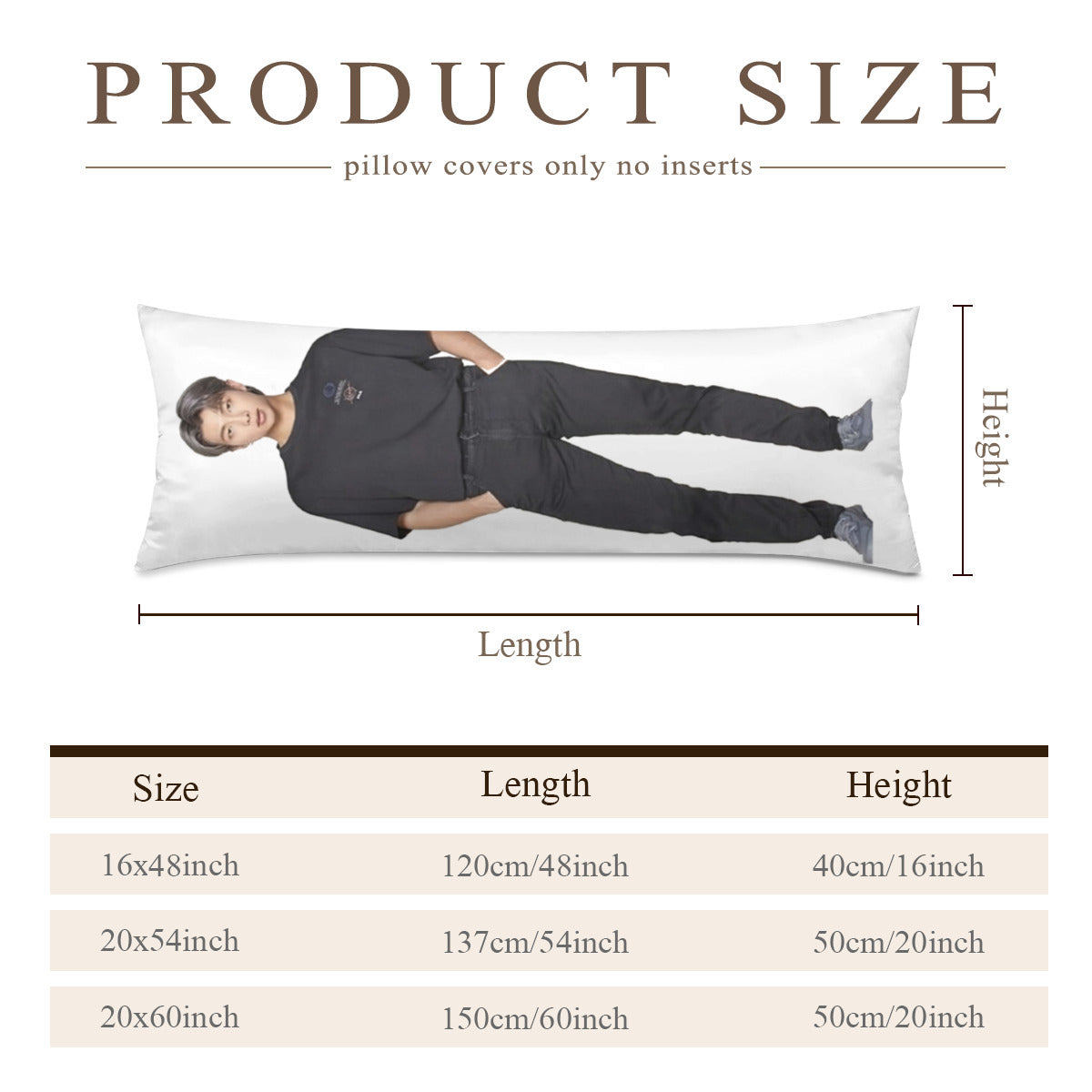 BTS RM body pillow case - 3 sizes - Namjoon full size pillow case - BTS rm double sidedpillowcase