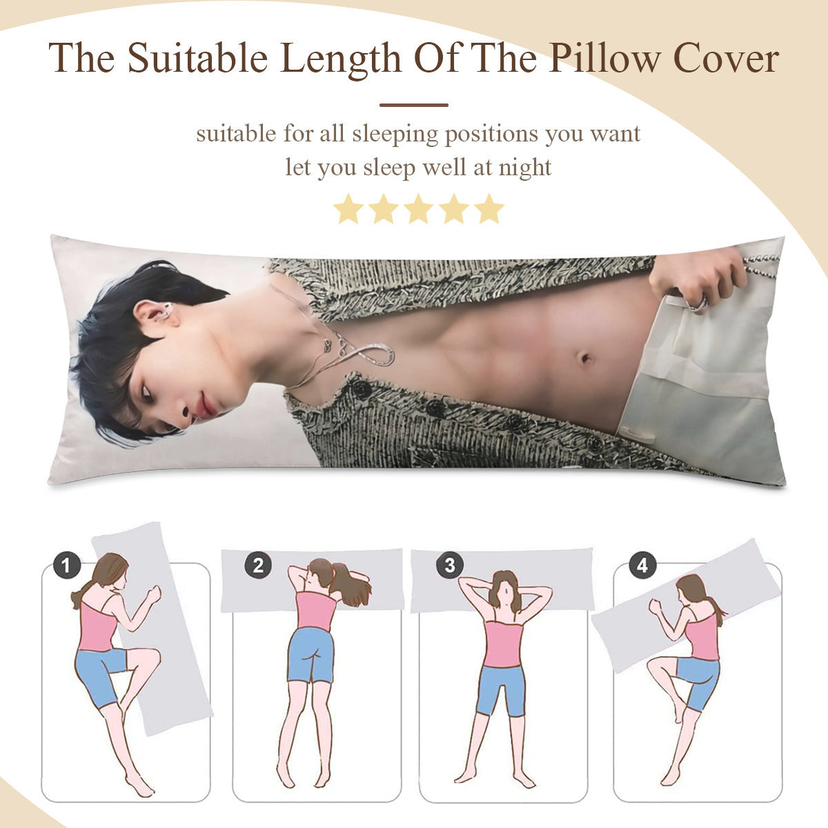 Stray Kids Bang Chan  Full Body Pillow Case - Double Sided Full Body Pillowcases - 3 sizes! Long Pillow Cover Double-Sided Design (Multiple Sizes) Bangchan