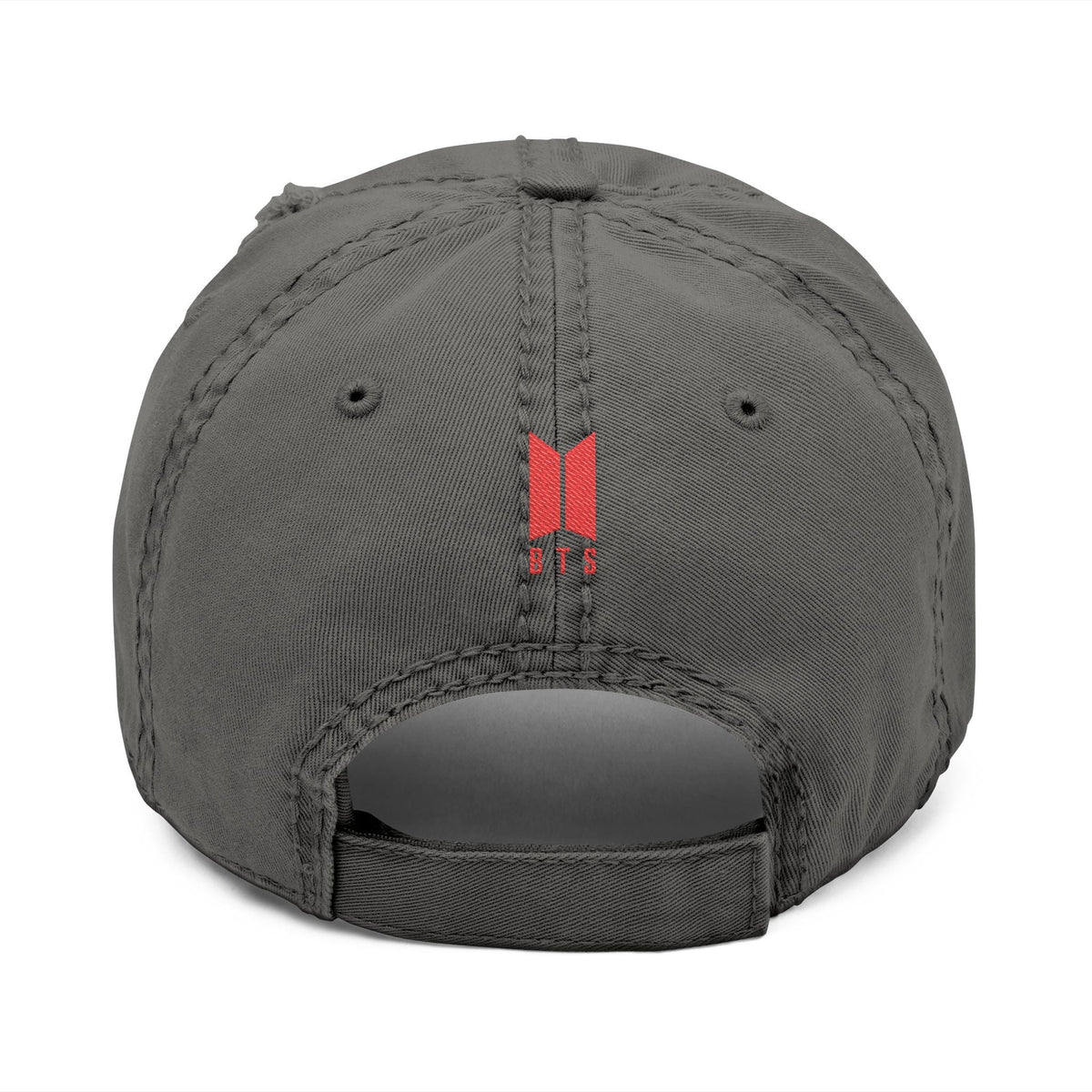 Distressed Embroidered Dad Hat with Retro Red Circle Stripe Logo - Beyond The Shoppe