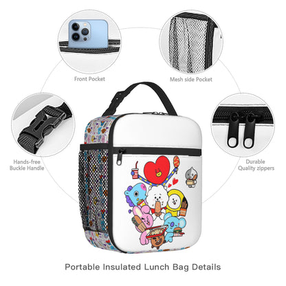 BTS  BT21 Insulated Lunch Bag - Great for picnics, school or the office! Great kpop gift!