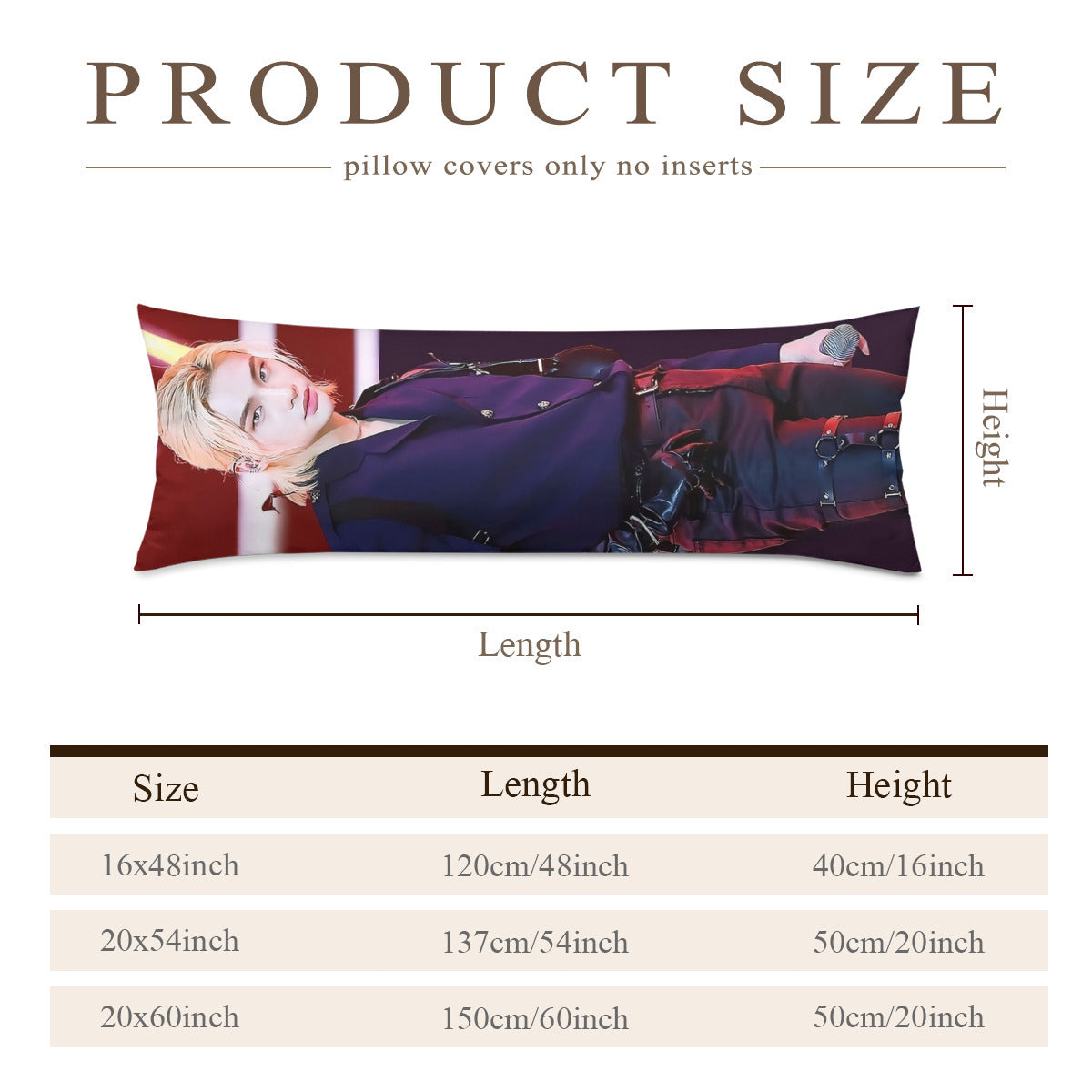 Stray Kids Han Jisung and Hyunjin Body Pillow Case - Full body pillow case - Double sided pillowcase - in 3 sizes! Stays Skzoo
