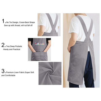 BTS BT21 Adult's Apron - Korean literary style - 2 colors! Cotton Linen - Great for up & coming chefs!