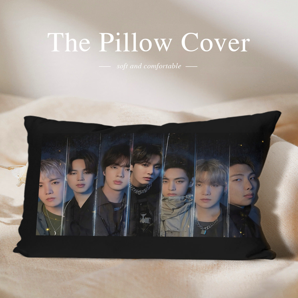 BTS OT7 themed Pillow sham - double sided pillow case -  Pillowcase! Great KPOP Gift!