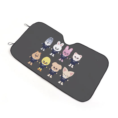 Stray Kids SKZOO Car Sun Shade - Windshield Cover - Car accessory , Gift for kpop Fan Car sun visor -sun blocker - Windshield heat shield