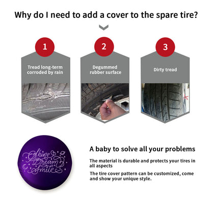 BTS Shine Dream Smile Tire Cover - Rear Tire Cover Decor