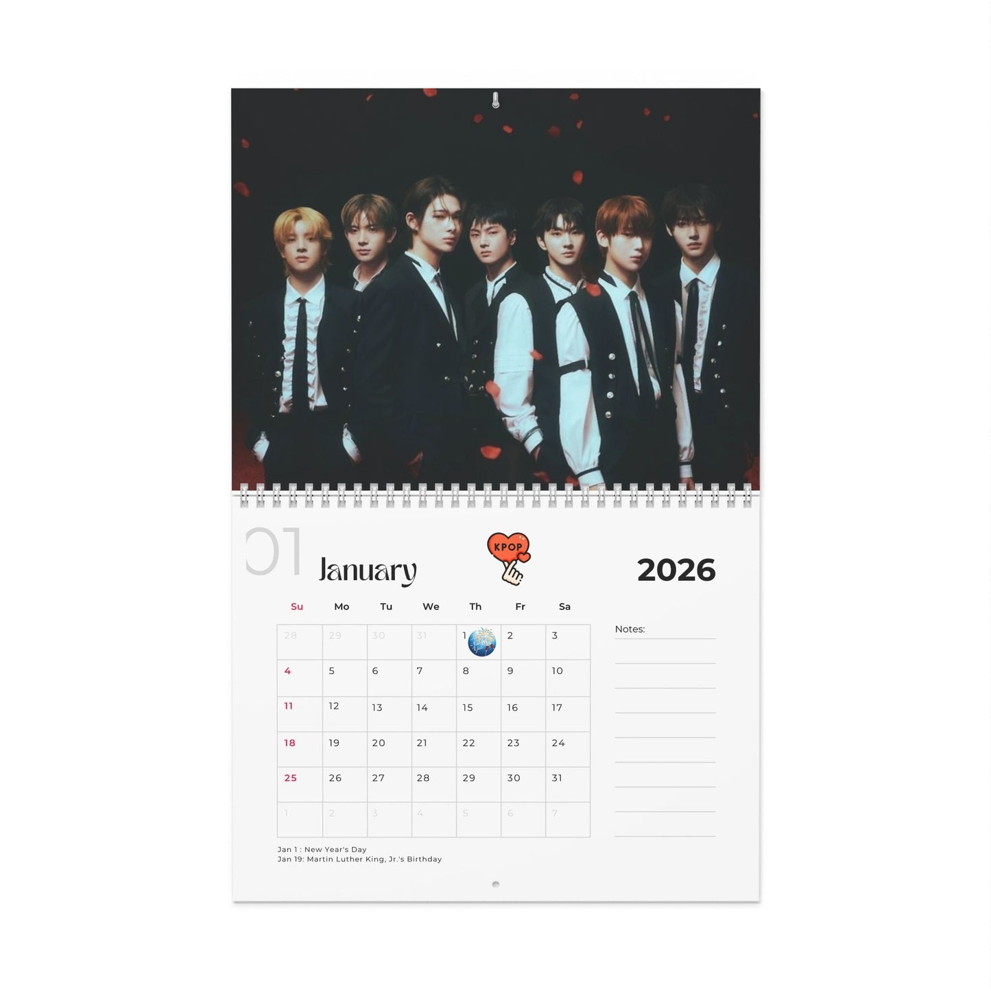 Enhypen 2026 Wall Calendar Monthly Planner KPop Gift - Beyond The Shoppe