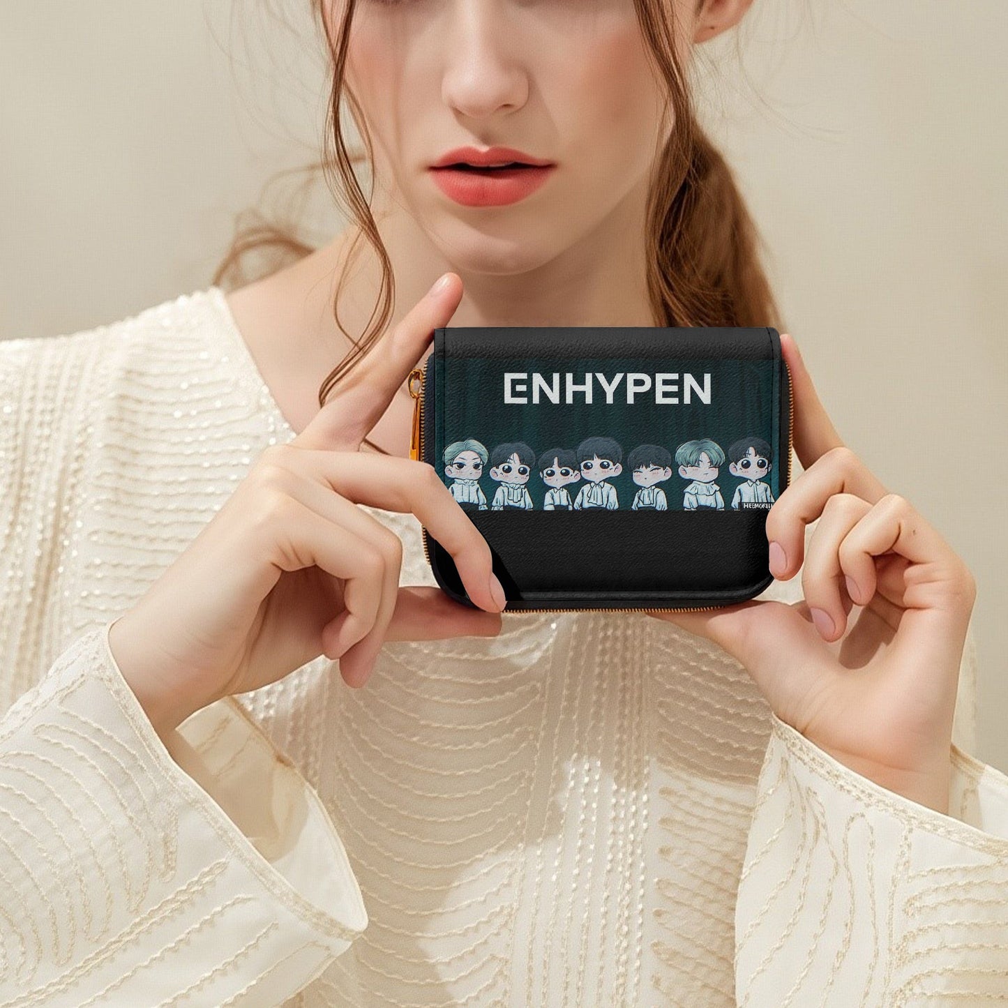 Enhypen Engene Bifold Zipper Wallet K - Pop Merchandise - Great gift! - Beyond The Shoppe
