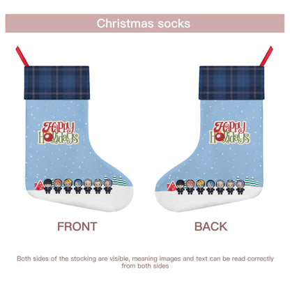 Enhypen - Engene Blue Classic Holiday 16 - Inch Linen Christmas Stocking – Decor, Soft & Durable - Beyond The Shoppe