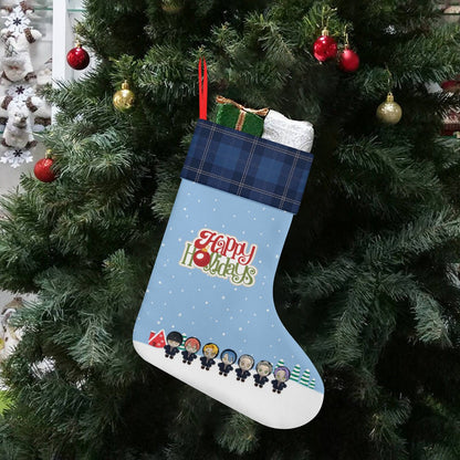 Enhypen - Engene Blue Classic Holiday 16 - Inch Linen Christmas Stocking – Decor, Soft & Durable - Beyond The Shoppe
