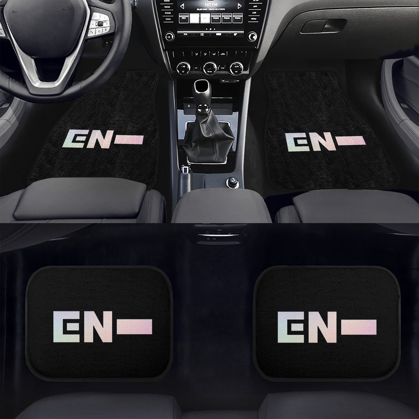Enhypen Engene Car Floor Mats - 4Pcs - Enhypen EN logo Car Floor Mats - Car Accessories - Kpop car mats - (Set of 4 - 2 Front & 2 Rear) - Beyond The Shoppe