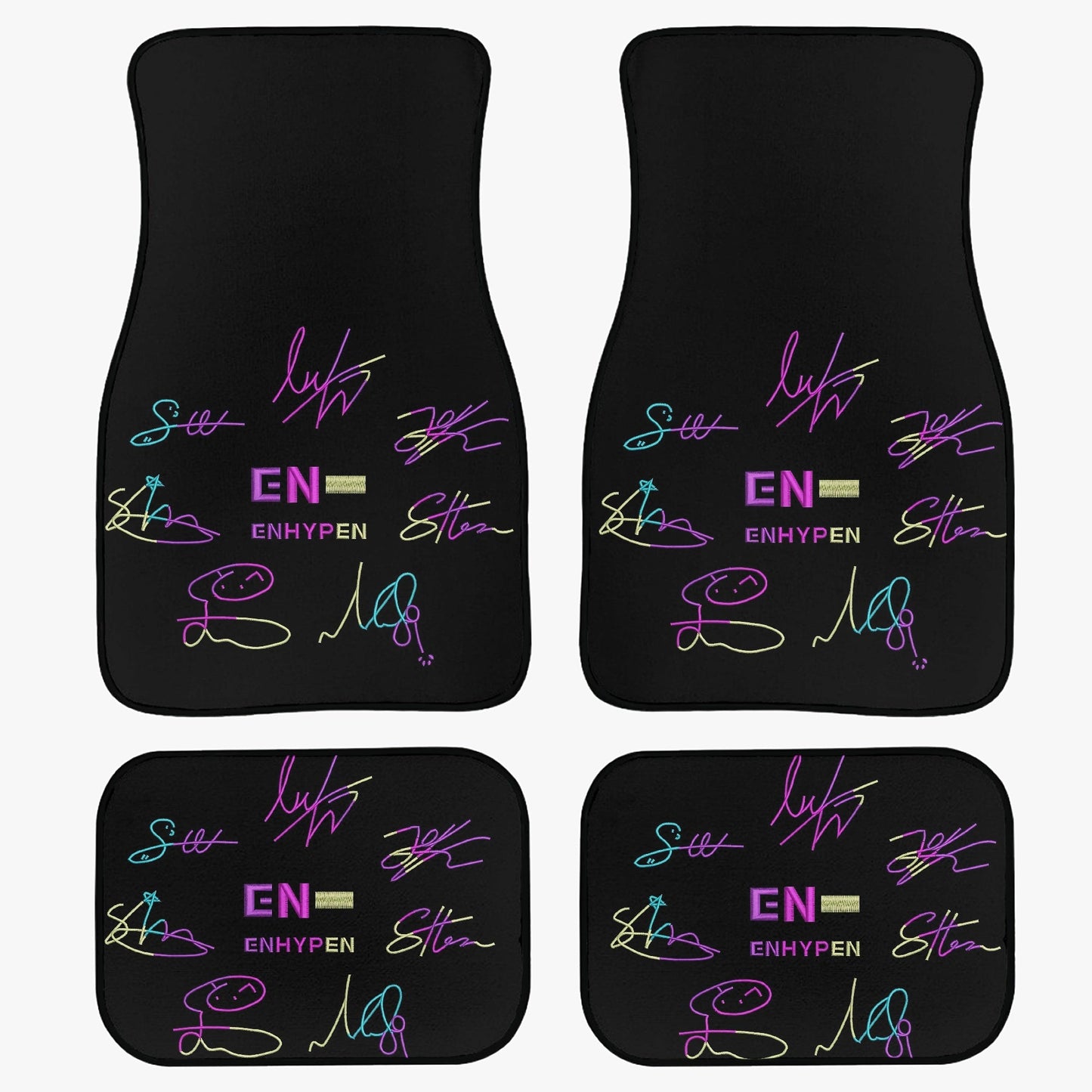 Enhypen Engene Car Floor Mats - 4Pcs - Enhypen EN logo Car Floor Mats - Car Accessories - Kpop car mats - (Set of 4 - 2 Front & 2 Rear) - Beyond The Shoppe