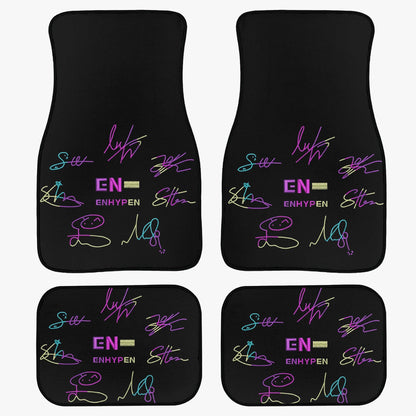 Enhypen Engene Car Floor Mats - 4Pcs - Enhypen EN logo Car Floor Mats - Car Accessories - Kpop car mats - (Set of 4 - 2 Front & 2 Rear) - Beyond The Shoppe