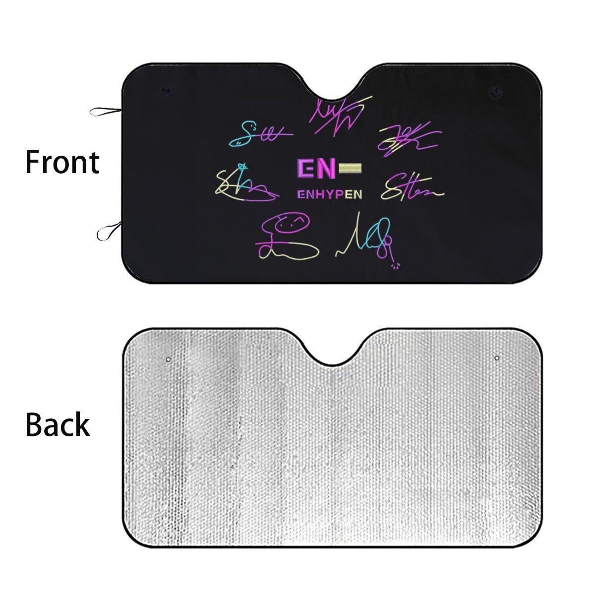 Enhypen - Engene Car Sun Shade - Logo with Signatures - Kpop gift, Car Sunshade, K - Pop Inspired Car Accessories - Beyond The Shoppe