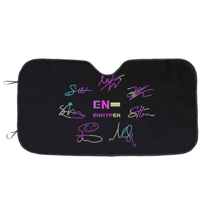 Enhypen - Engene Car Sun Shade - Logo with Signatures - Kpop gift, Car Sunshade, K - Pop Inspired Car Accessories - Beyond The Shoppe