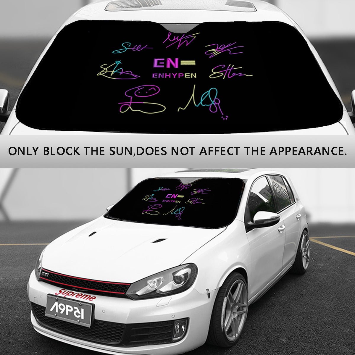 Enhypen - Engene Car Sun Shade - Logo with Signatures - Kpop gift, Car Sunshade, K - Pop Inspired Car Accessories - Beyond The Shoppe