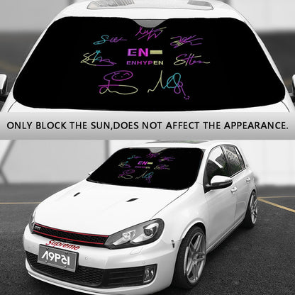 Enhypen - Engene Car Sun Shade - Logo with Signatures - Kpop gift, Car Sunshade, K - Pop Inspired Car Accessories - Beyond The Shoppe