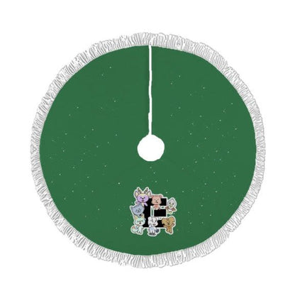 Enhypen - Engene Green Holiday Tree Skirt – Plush Christmas Tree Skirt - Soft, Cozy & Festive Decor - Beyond The Shoppe
