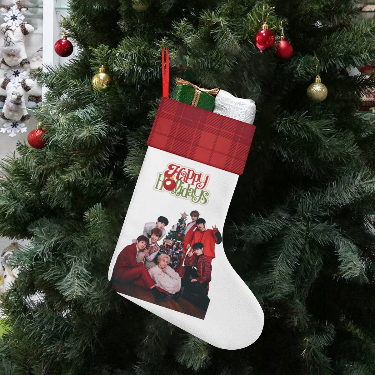 Enhypen - Engene Happy Holidays Classic Holiday 16 - Inch Linen Christmas Stocking – Decor, Soft & Durable - Beyond The Shoppe