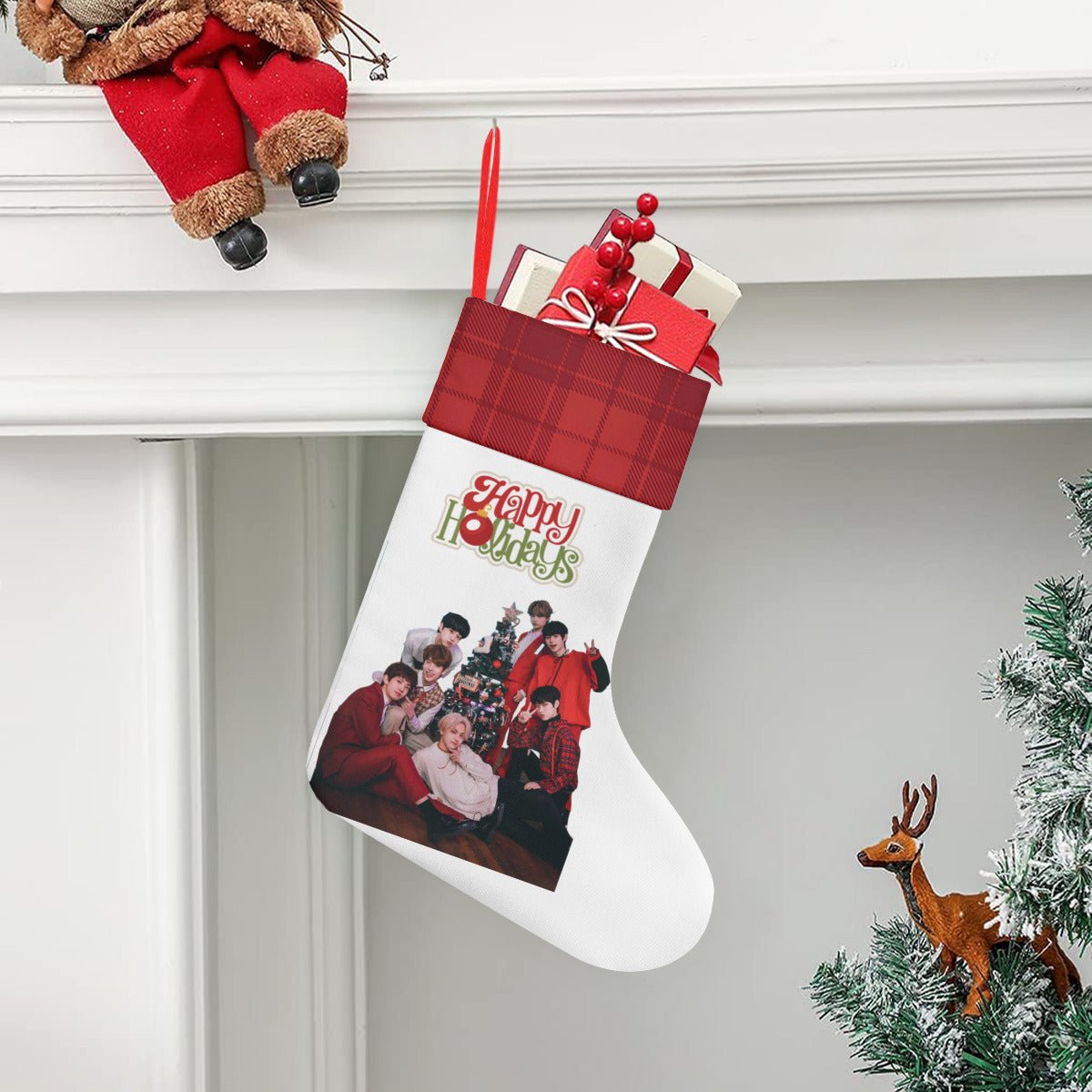 Enhypen - Engene Happy Holidays Classic Holiday 16 - Inch Linen Christmas Stocking – Decor, Soft & Durable - Beyond The Shoppe