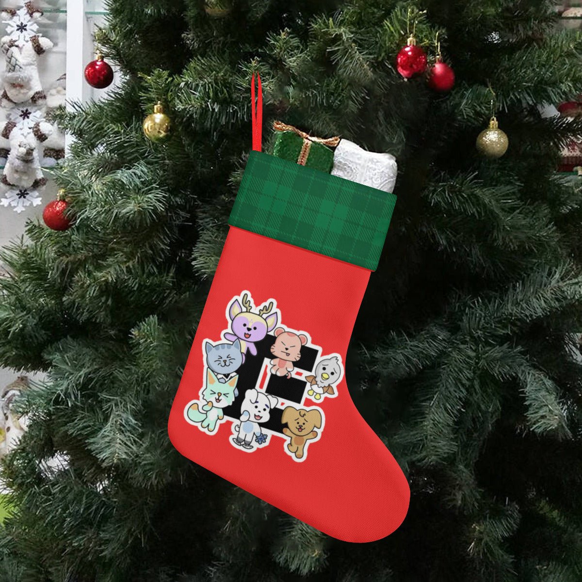 Enhypen - Engene Red Classic Holiday 16 - Inch Linen Christmas Stocking – Decor, Soft & Durable - Beyond The Shoppe