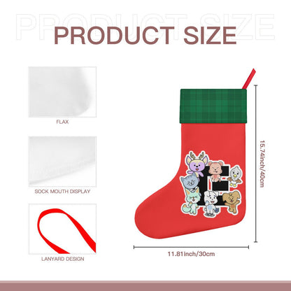 Enhypen - Engene Red Classic Holiday 16 - Inch Linen Christmas Stocking – Decor, Soft & Durable - Beyond The Shoppe