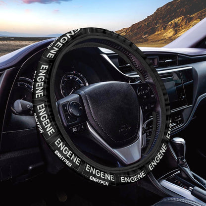 Enhypen - Engene Steering Wheel Cover - Enhypen Logo car accessory - black steering cover - great gift - kpop car accessories - Beyond The Shoppe