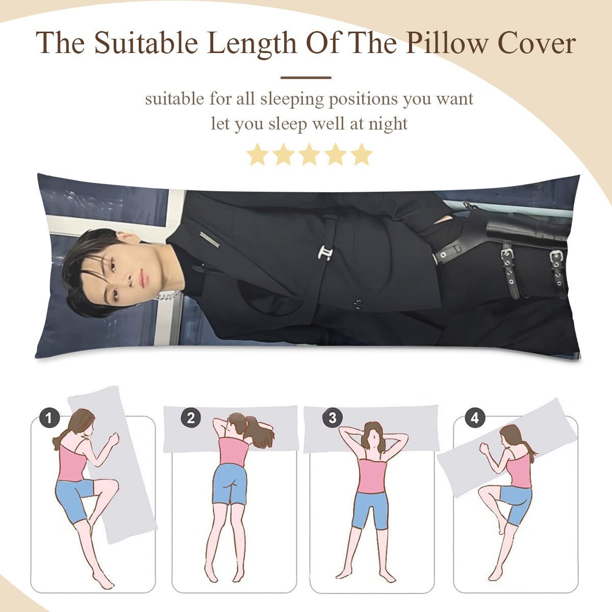 Enhypen Jay Full Body Pillow Case - 2 Different pictures! Double Sided pillowcase - 3 Sizes Engene - Beyond The Shoppe