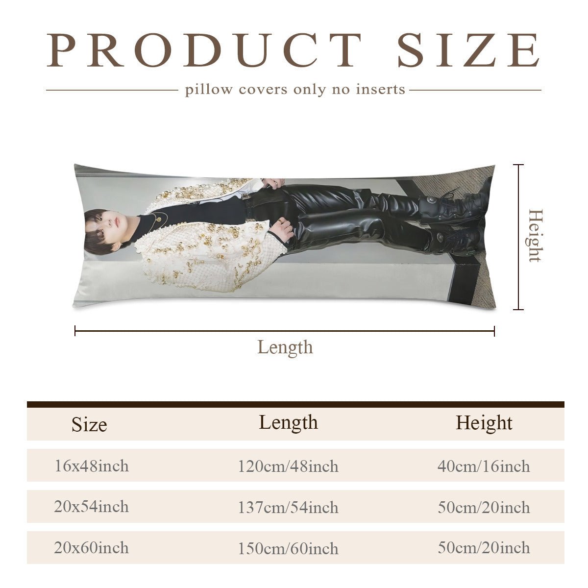 Enhypen Jungwon Full Body Pillow Case - Double Sided Full Body Pillowcases - 3 sizes! Long Pillow Cover Double - Sided Design in Multiple Sizes - Beyond The Shoppe