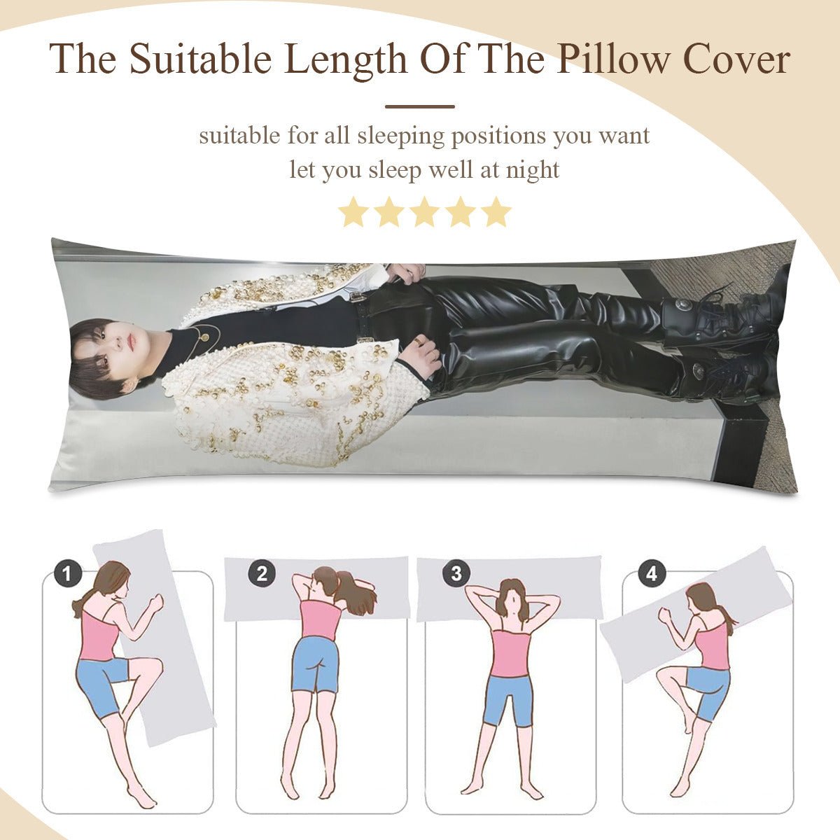 Enhypen Jungwon Full Body Pillow Case - Double Sided Full Body Pillowcases - 3 sizes! Long Pillow Cover Double - Sided Design in Multiple Sizes - Beyond The Shoppe