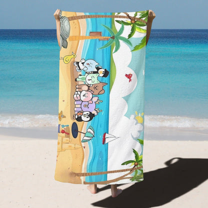Enhypen on the Beach - Beach towel - Pool Towel - Oversized bath towel - Beyond The Shoppe