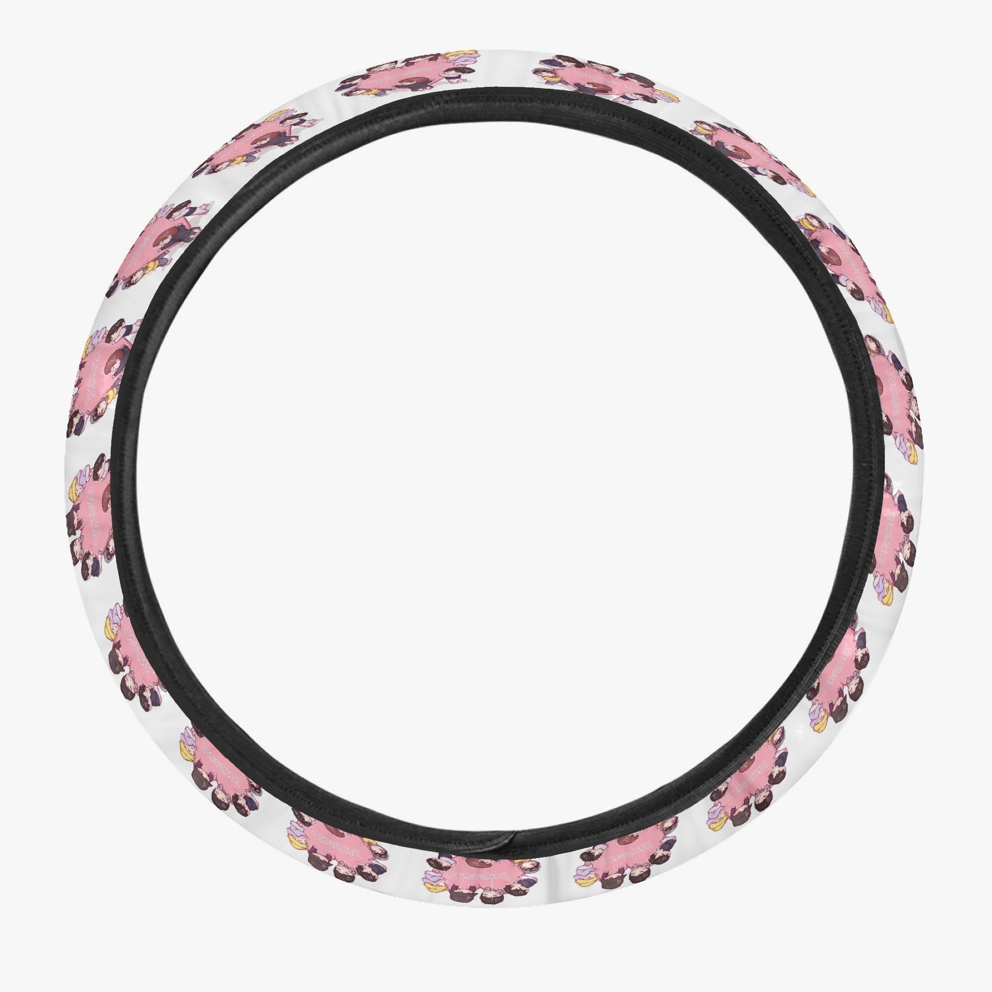 Enhypen Steering Wheel Cover - Enhypen Pink hearts car accessory - black steering cover - great gift - kpop car accessories - Beyond The Shoppe