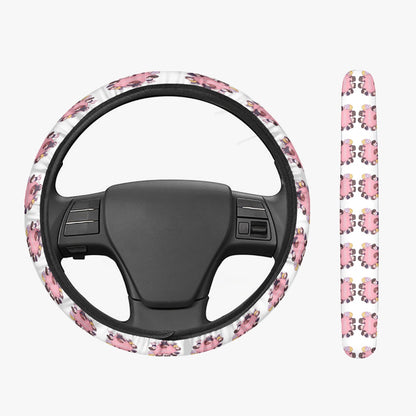 Enhypen Steering Wheel Cover - Enhypen Pink hearts car accessory - black steering cover - great gift - kpop car accessories - Beyond The Shoppe