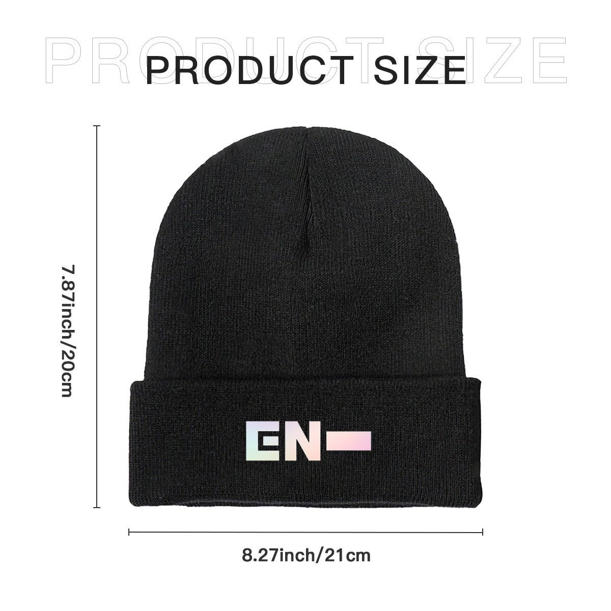 Enhypen White Logo Beanie for Adults – Cozy Polyester Knit Hat - Stylish, Comfortable & Trendy Hat - Beyond The Shoppe