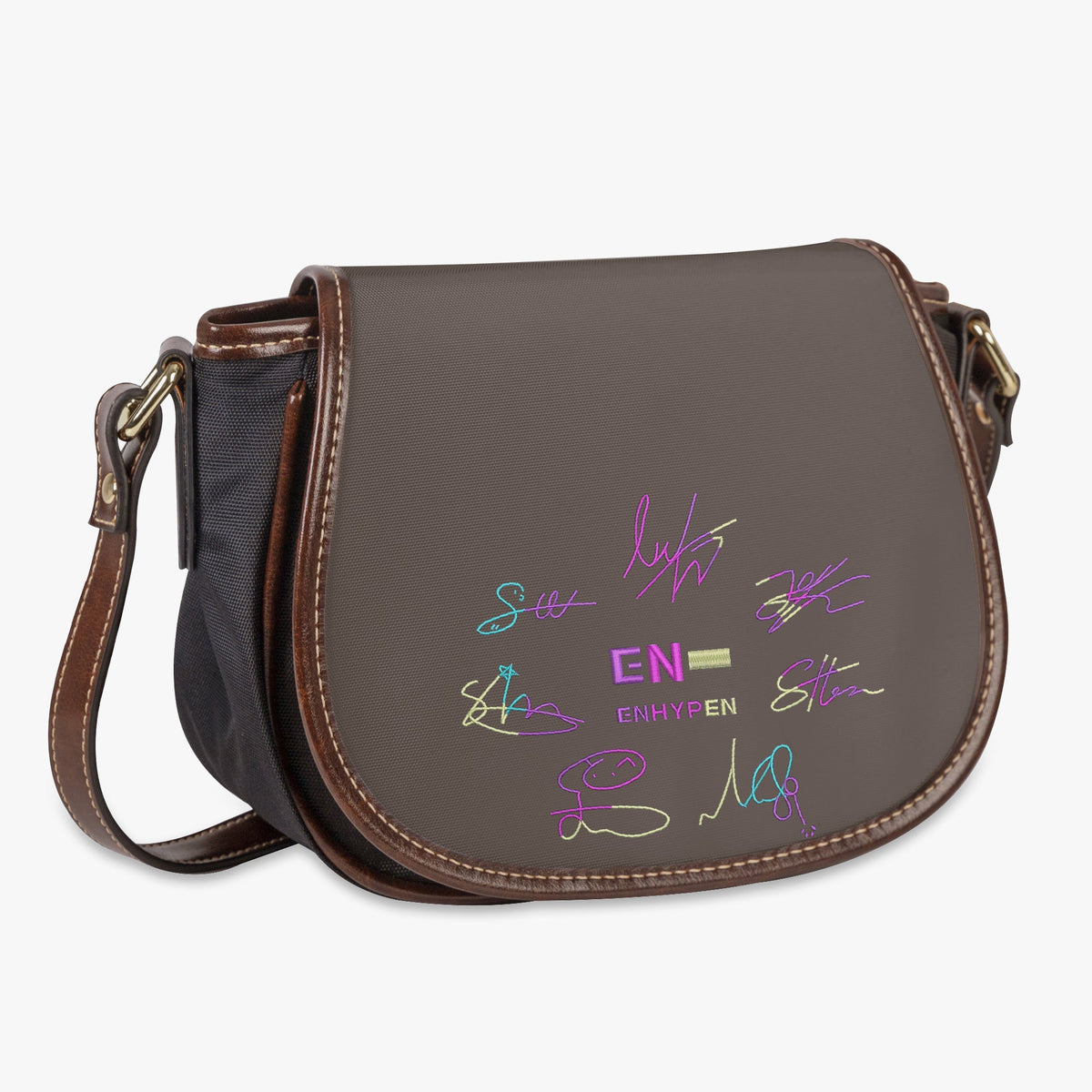 Enyphen Signature Flap Saddle Bag – Perfect Everyday Crossbody Purse - Engene Chic & Cute Bag - Beyond The Shoppe