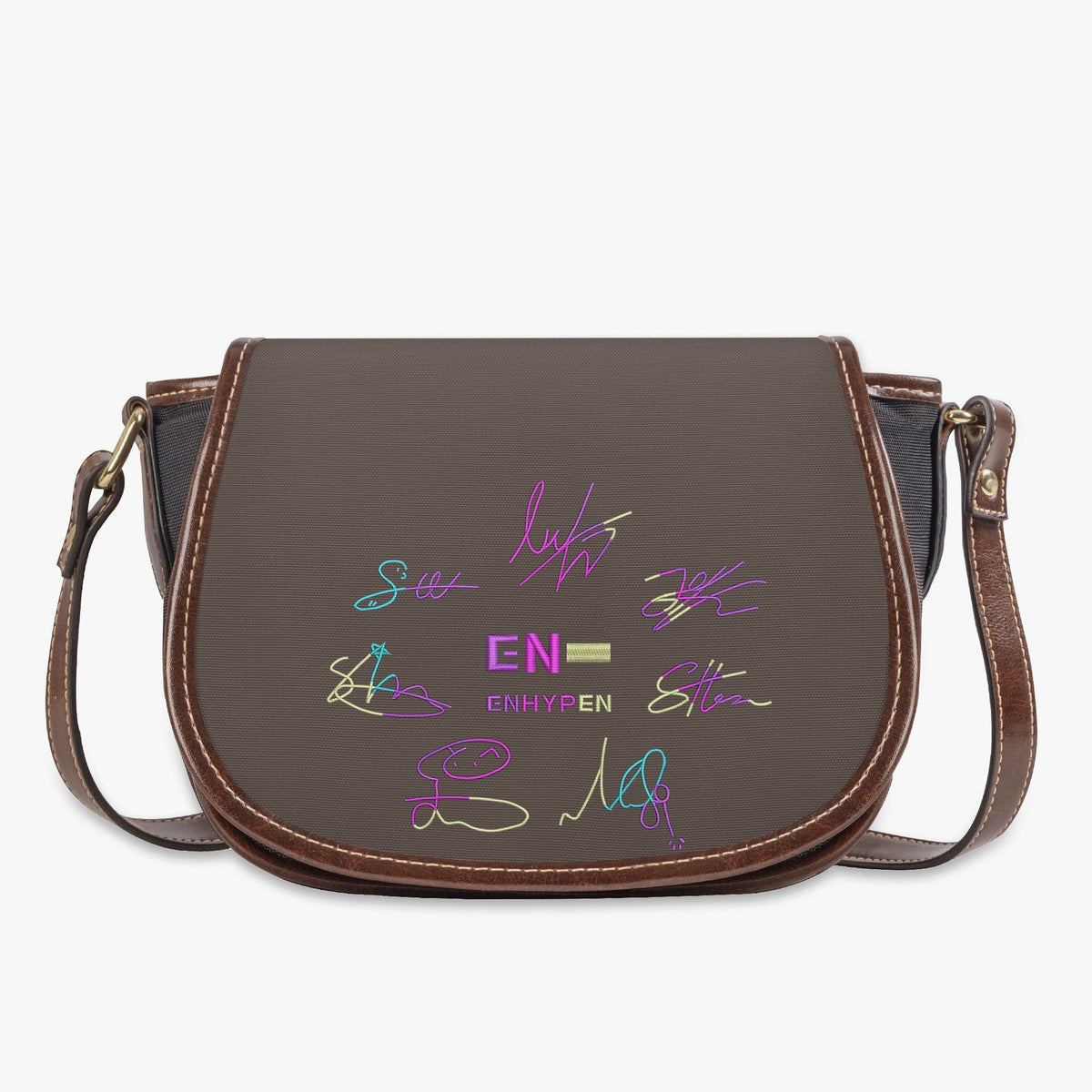Enyphen Signature Flap Saddle Bag – Perfect Everyday Crossbody Purse - Engene Chic & Cute Bag - Beyond The Shoppe