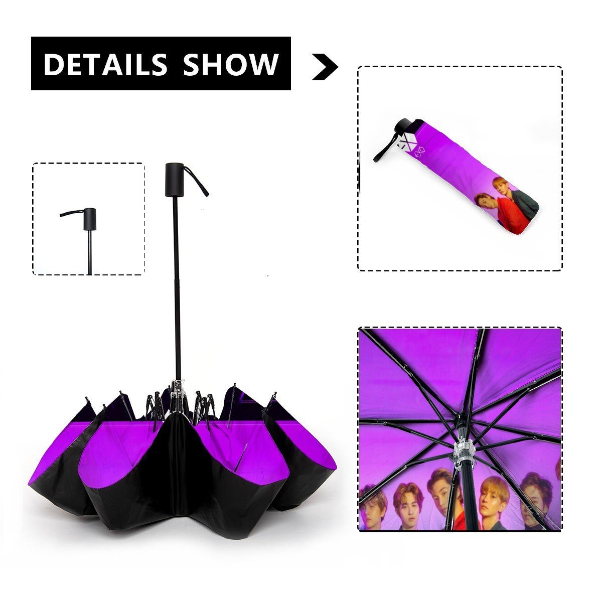 EXO Automatic opening umbrella - Kpop for rainy weather and protection from weather - Beyond The Shoppe