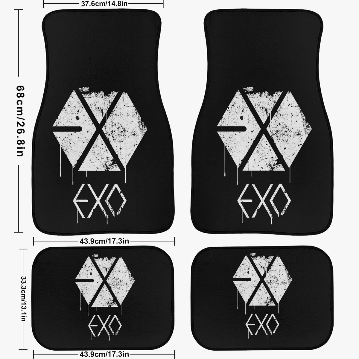 Exo Car Floor Mats - 4Pcs Car Floor Mats - Car Accessories - Kpop car mats - (Set of 4 - 2 Front & 2 Rear) - Beyond The Shoppe