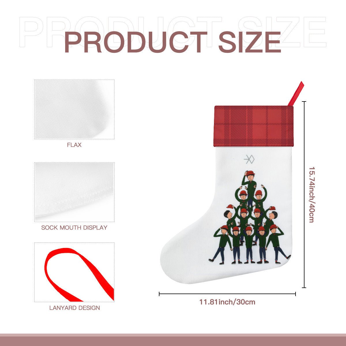 EXO EXO - L Classic Holiday 16 - Inch Linen Christmas Stocking – Decor, Soft & Durable - Beyond The Shoppe