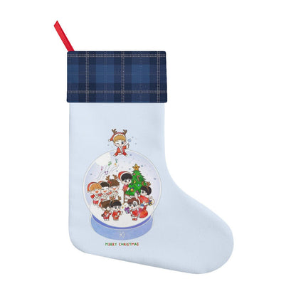 EXO EXO - L Holiday Globe Classic Holiday 16 - Inch Linen Christmas Stocking – Decor, Soft & Durable - Beyond The Shoppe