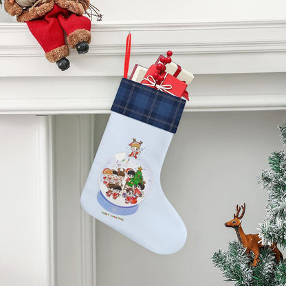EXO EXO - L Holiday Globe Classic Holiday 16 - Inch Linen Christmas Stocking – Decor, Soft & Durable - Beyond The Shoppe