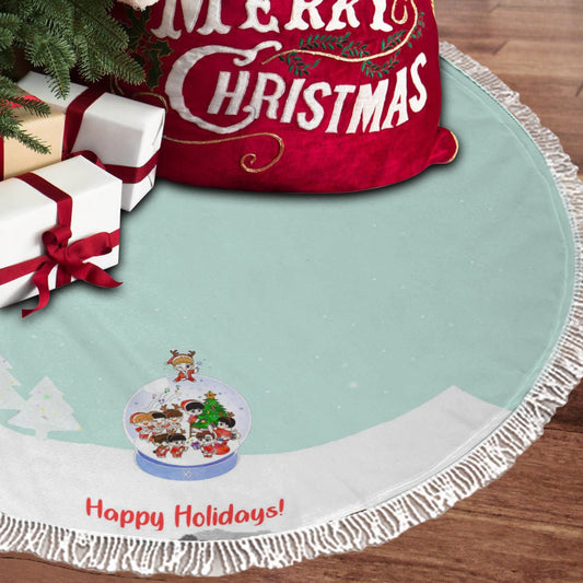 EXO EXO - L Holiday Globe Holiday Tree Skirt – Plush Christmas Tree Skirt - Soft, Cozy & Festive Decor - Beyond The Shoppe