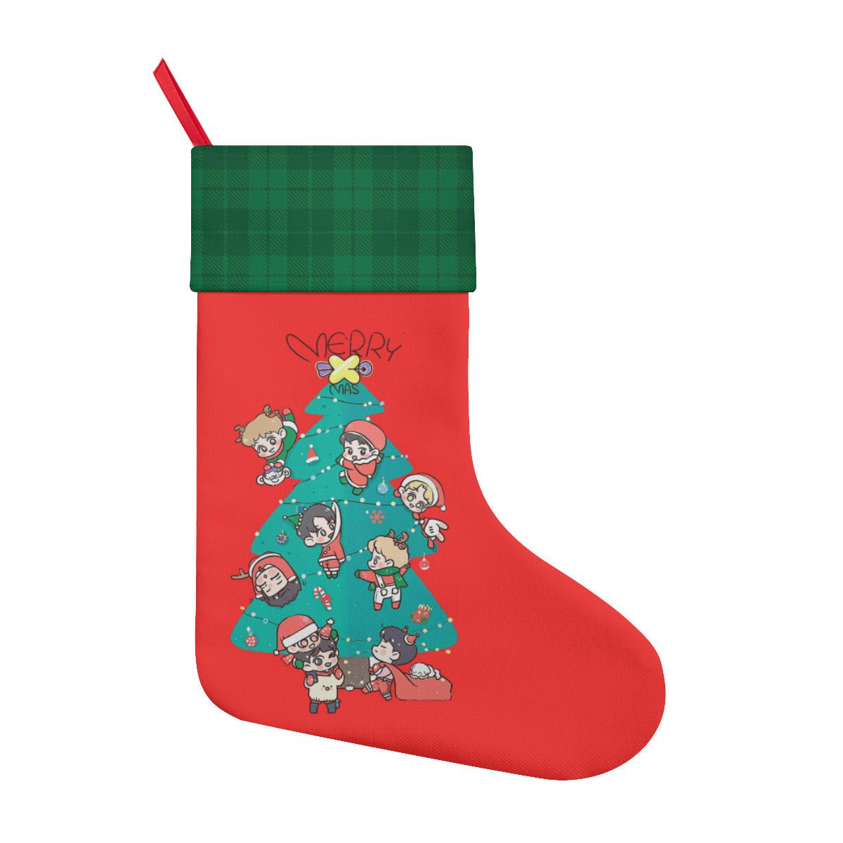EXO EXO - L Holiday Tree Classic Holiday 16 - Inch Linen Christmas Stocking – Decor, Soft & Durable - Beyond The Shoppe