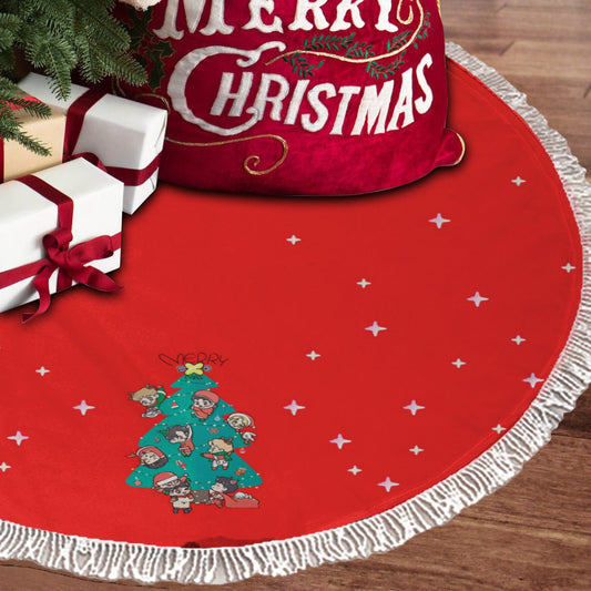 EXO EXO - L Holiday Tree Red Holiday Tree Skirt – Plush Christmas Tree Skirt - Soft, Cozy & Festive Decor - Beyond The Shoppe