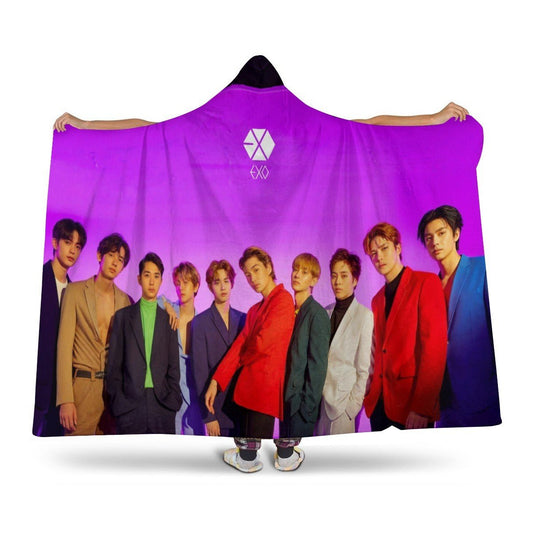 EXO Hooded Blanket – K-Pop Cozy Wearable Fleece Blanket - Beyond The Shoppe