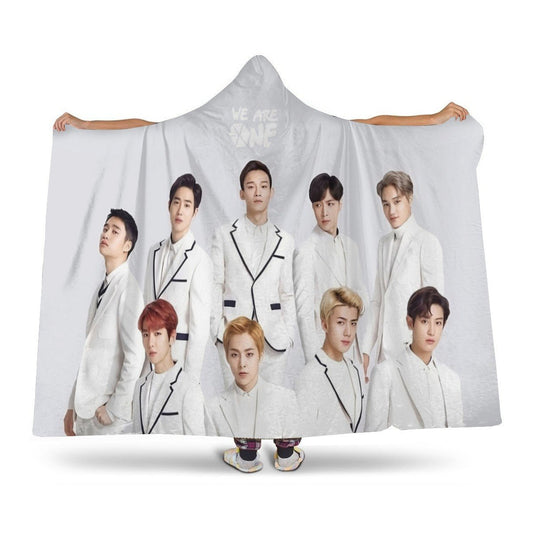 EXO Hooded Blanket – K-Pop Cozy Wearable Fleece Blanket - Beyond The Shoppe