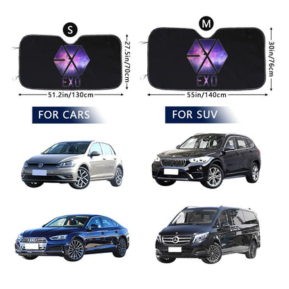EXO Logo Sun Shade - Windshield Cover - KPop Themed - Great gift! Car Window Shield - Windshield Protector - Beyond The Shoppe